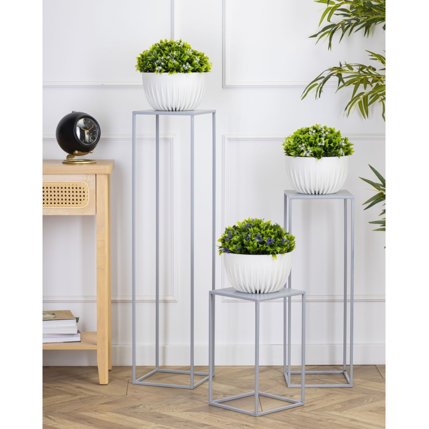 Suporte para flores 100x24 cm cinzento