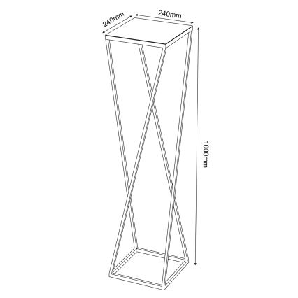 Suporte para flores 100x24 cm dourada