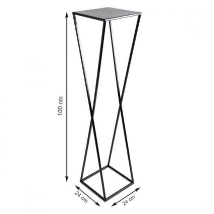 Suporte para flores 100x24 preto