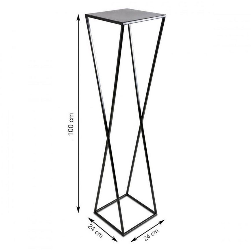 Suporte para flores 100x24 preto