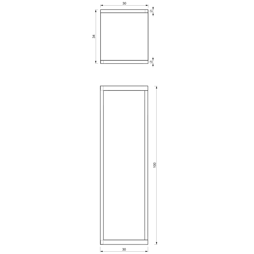 Suporte para flores 100x30x34 cm preto