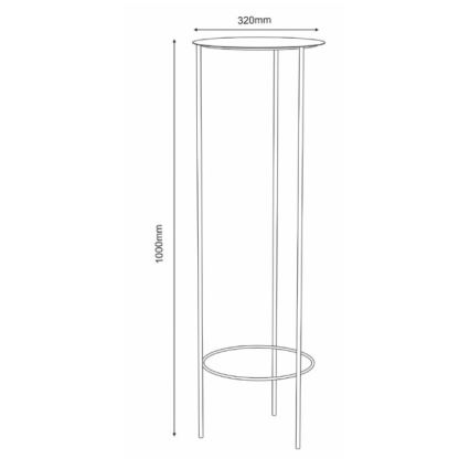 Suporte para plantas 100x32 cm dourado