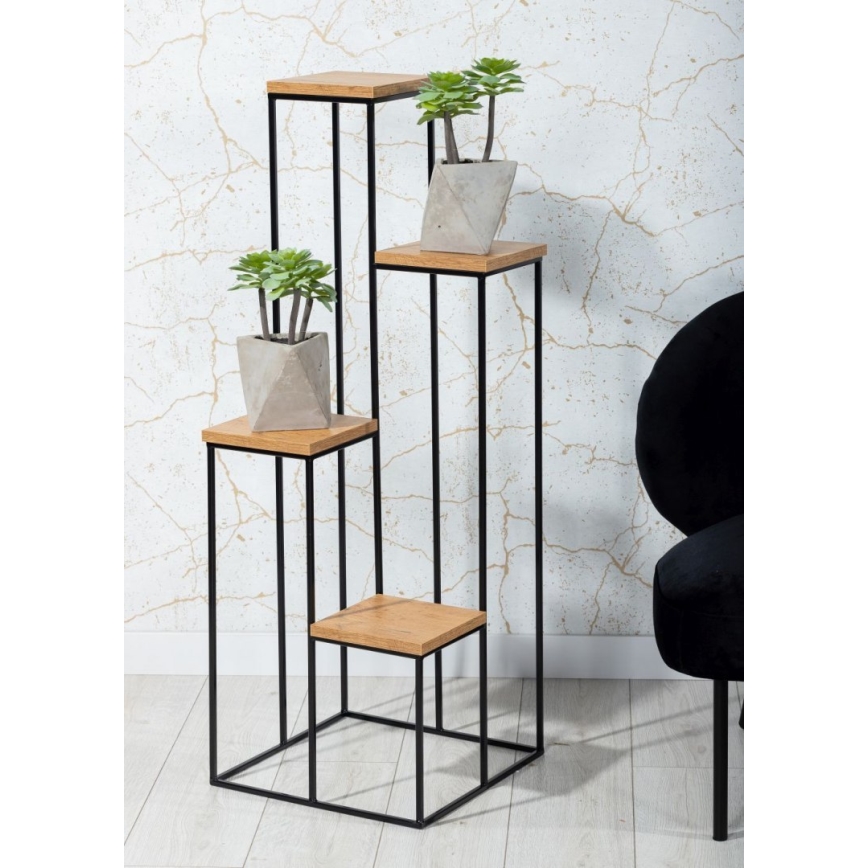 Suporte para flores 110x40 cm preto/castanho