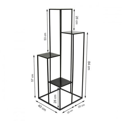 Suporte para flores 110x40 cm preto