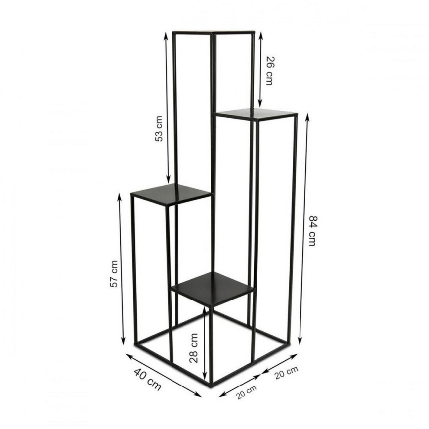 Suporte para flores 110x40 cm preto