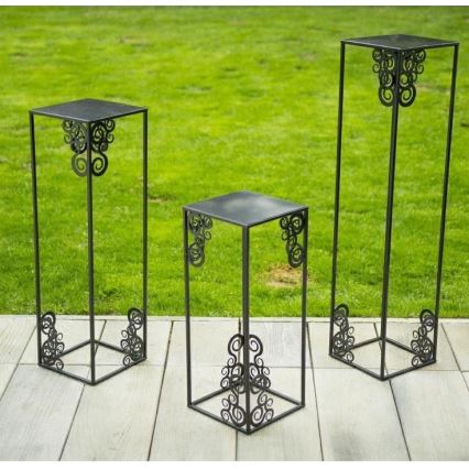 Suporte para flores 60x24 cm preto