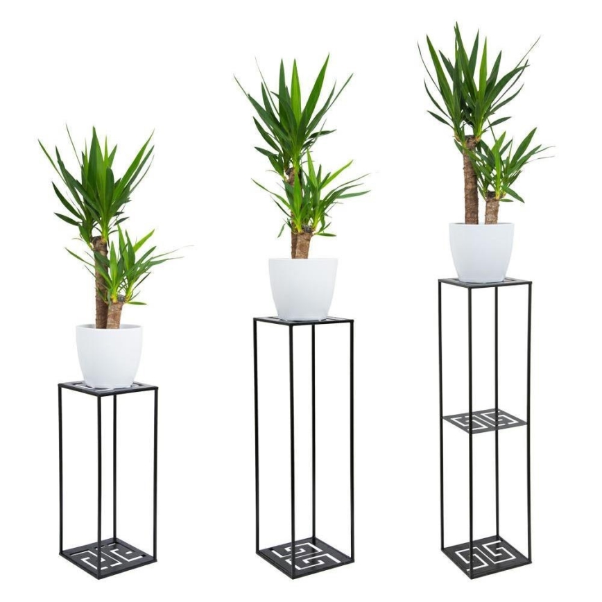 Suporte para flores 60x24 cm preto