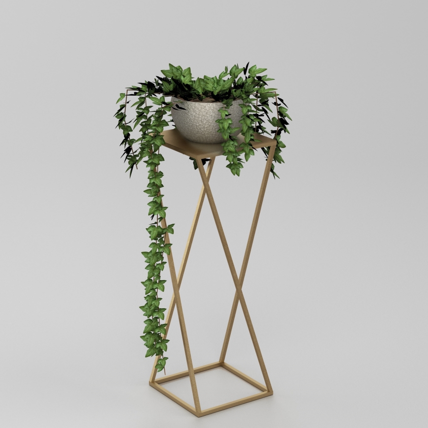 Suporte para flores 70x24 cm dourada