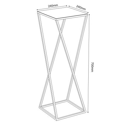 Suporte para flores 70x24 cm dourada
