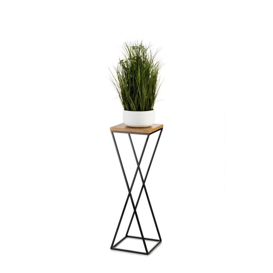 Suporte para flores 70x24 cm preto/castanho