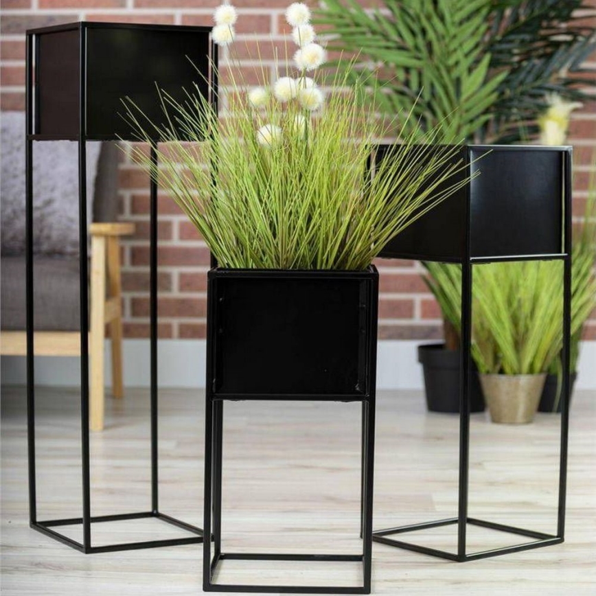 Suporte para flores 70x24 cm preto