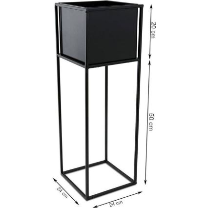 Suporte para flores 70x24 cm preto