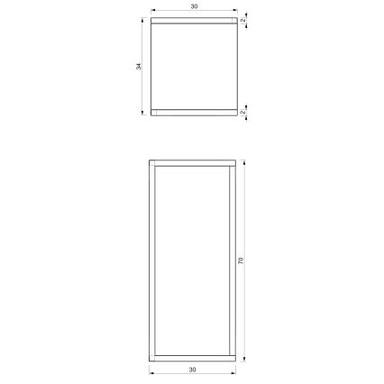 Suporte para flores 70x30x34 cm preto