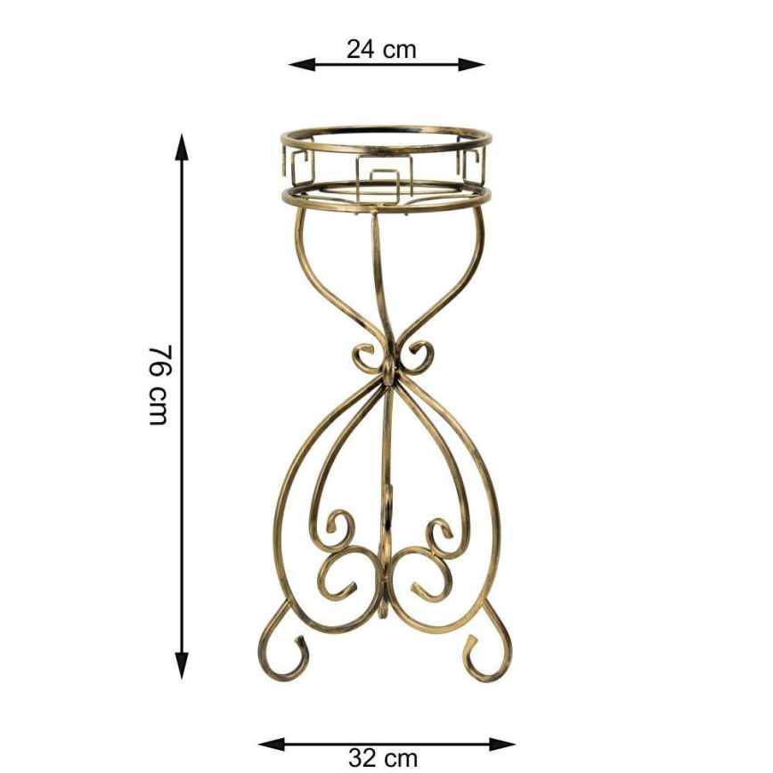 Suporte para flores 76x32 cm dourado