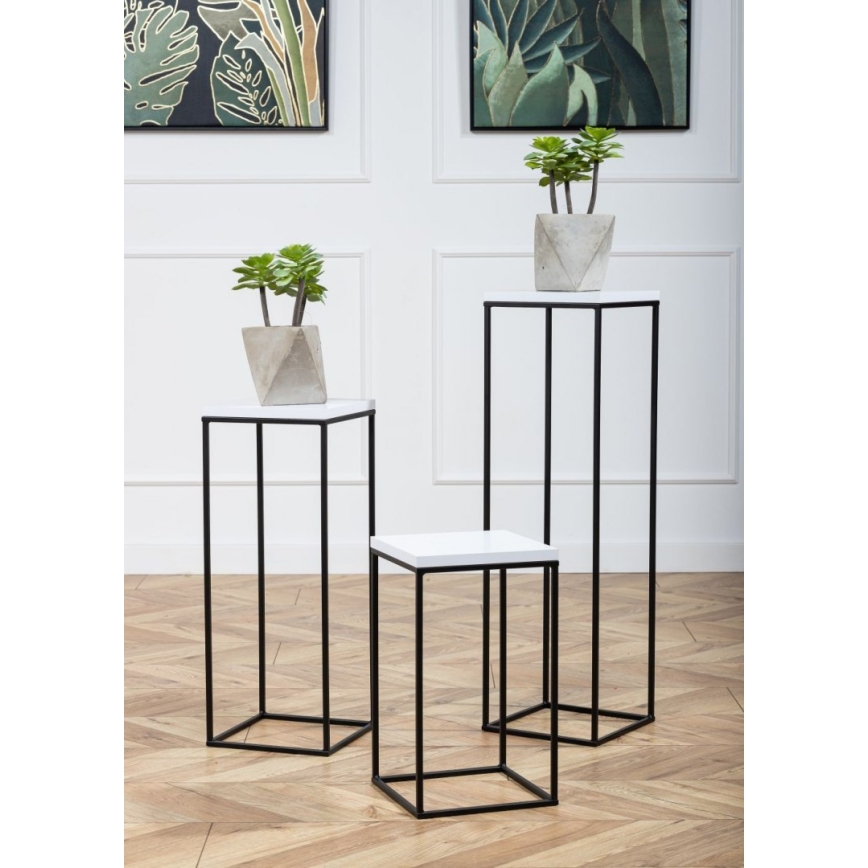 Suporte para flores BASICLOFT 40x24 branco/preto
