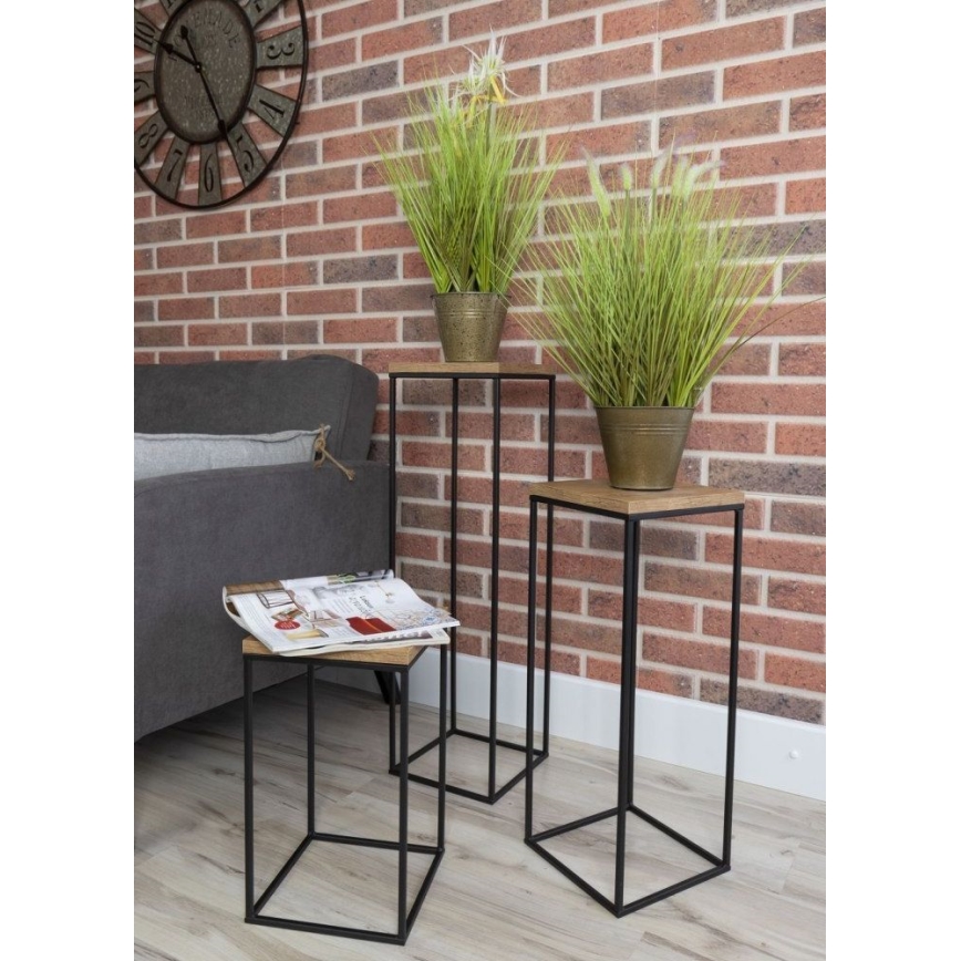 Suporte para flores BASICLOFT 60x24 preto/castanho