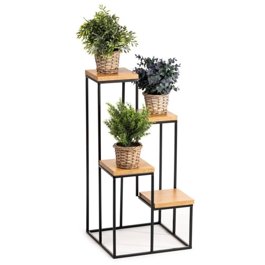 Suporte para flores KASKADA 70x34 preto/castanho