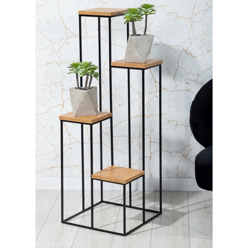 Suporte para flores KASKADA 70x34 preto/castanho
