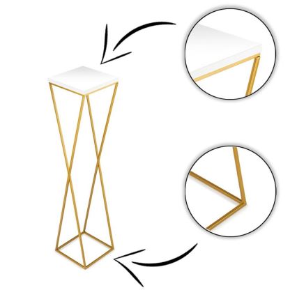 Suporte para flores LOFT 100x24 cm dourado/branco