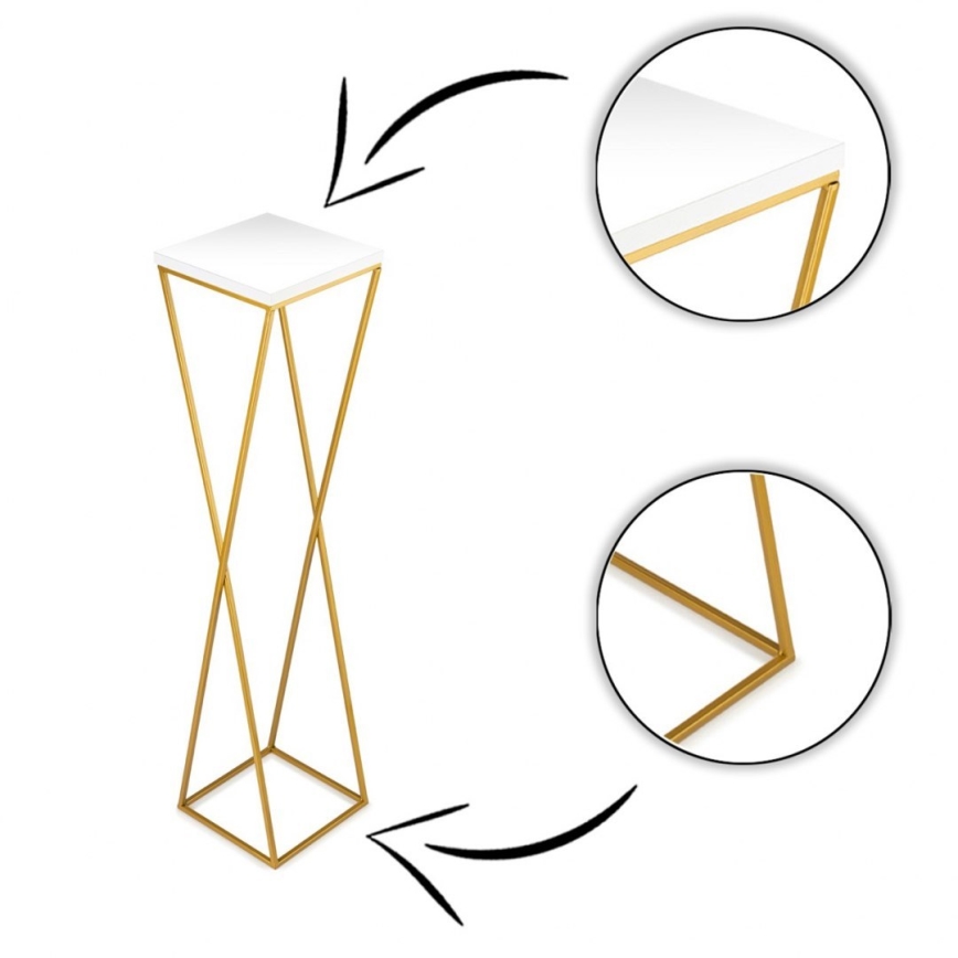 Suporte para flores LOFT 100x24 cm dourado/branco