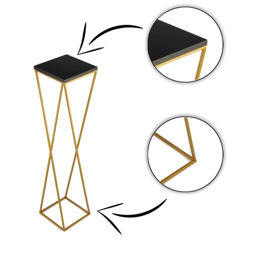Suporte para flores LOFT 100x24 cm dourado/preto