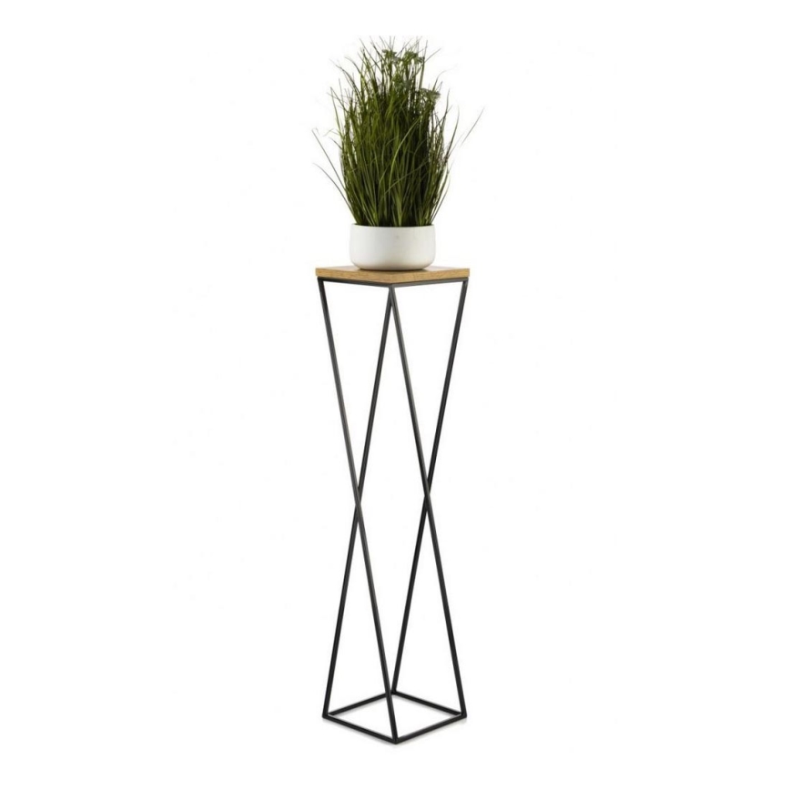 Suporte para flores LOFT 100x24 cm preto/castanho