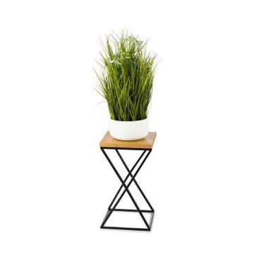 Suporte para flores LOFT 40x24 cm preto/castanho
