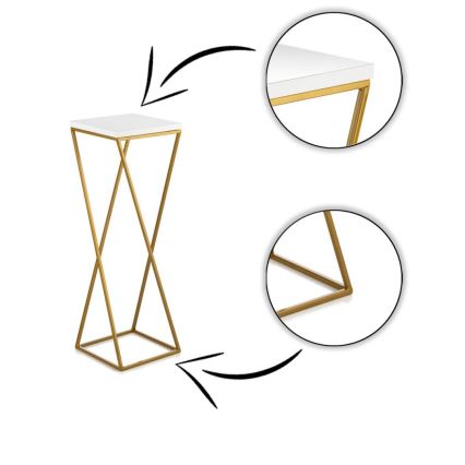 Suporte para flores LOFT 70x24 cm dourado/branco