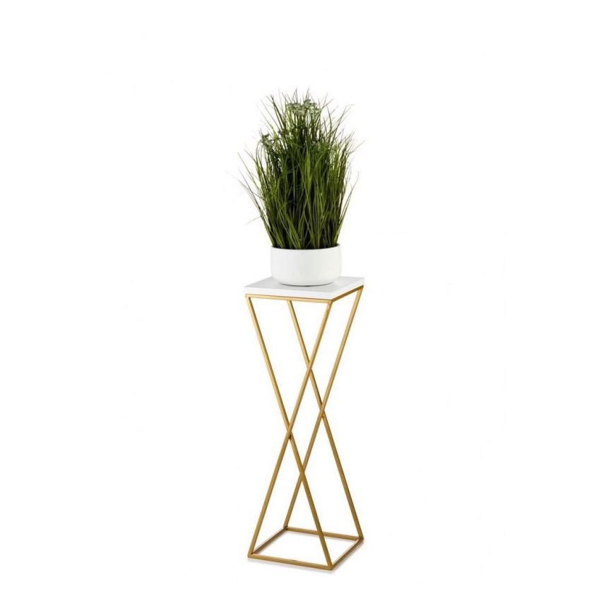 Suporte para flores LOFT 70x24 cm dourado/branco