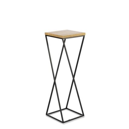 Suporte para flores LOFT 70x24 cm preto/castanho