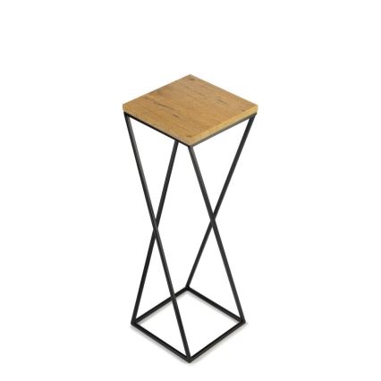 Suporte para flores LOFT 70x24 cm preto/castanho