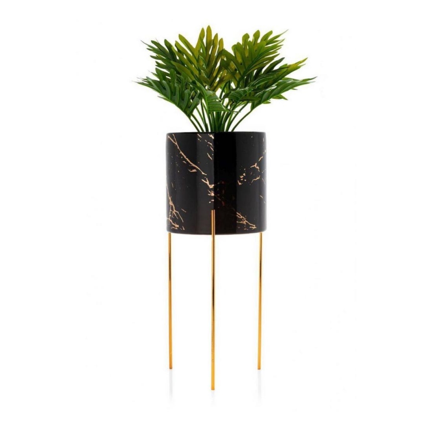 Suporte para flores NILA 32,5x13 cm preto/dourado