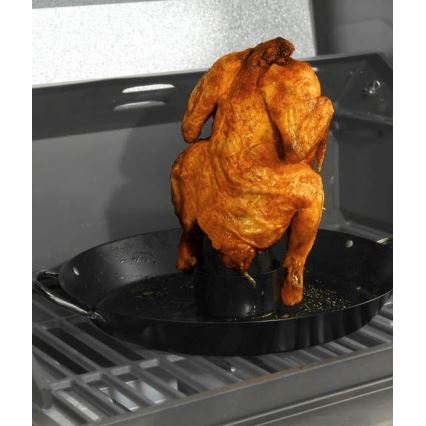 Suporte para grelha com frigideira para frango 30 cm