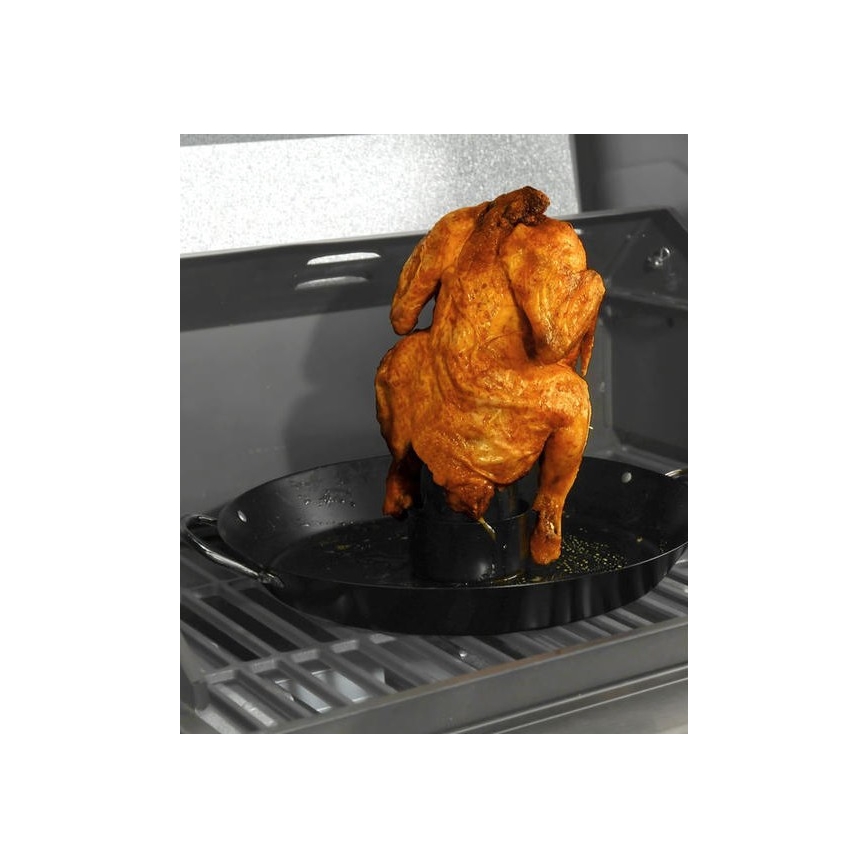 Suporte para grelha com frigideira para frango 30 cm