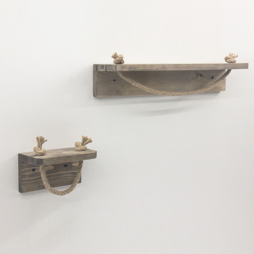 Suporte para papel higiénico 10,5x17 cm + prateleira de parede 10x50 cm abeto