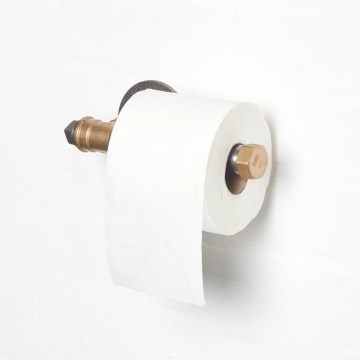 Suporte para papel higiénico BORURAF 8x22 cm preto/dourado