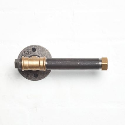 Suporte para papel higiénico BORURAF 8x22 cm preto/dourado
