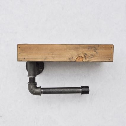 Suporte para papel higiénico com prateleira BORU 28x16 cm abeto