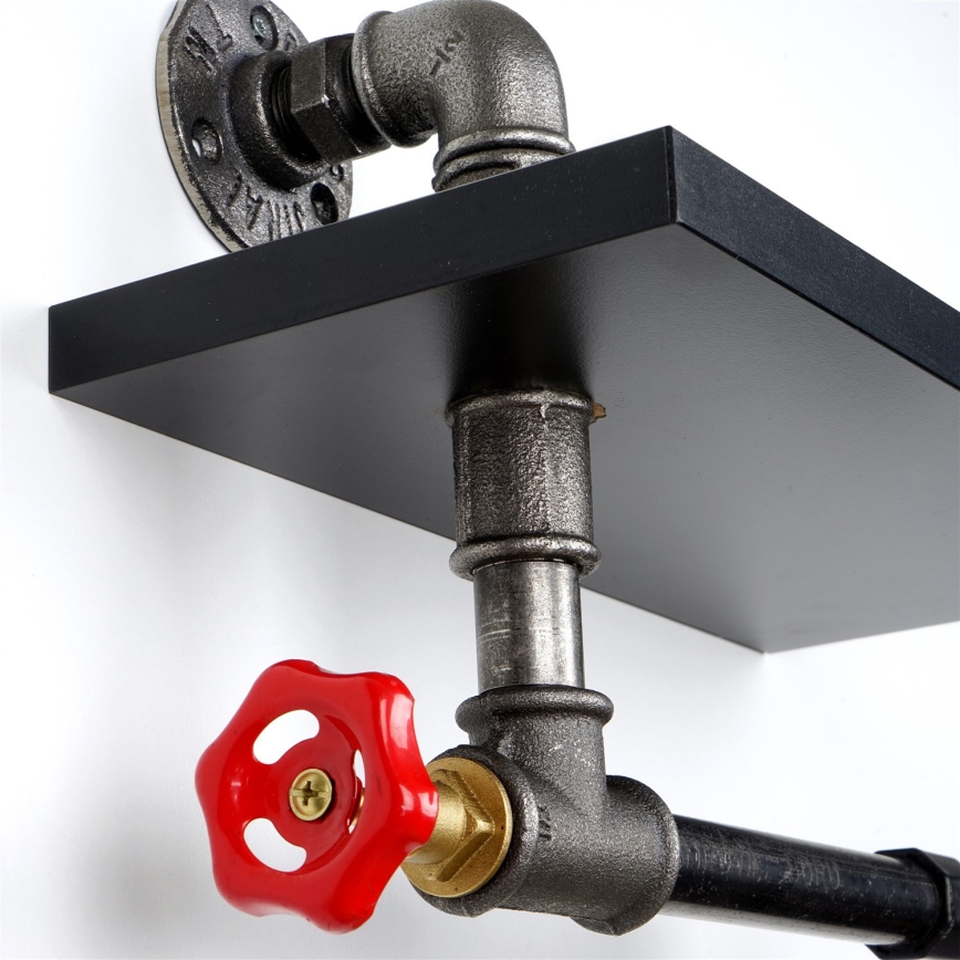 Suporte para papel higiénico com prateleira BORU preta