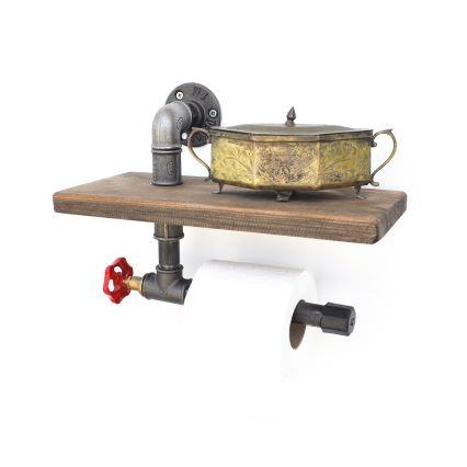 Suporte para papel higiénico com uma prateleira BORURAF 22x31 cm spruce