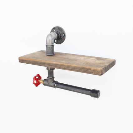 Suporte para papel higiénico com uma prateleira BORURAF 22x31 cm spruce