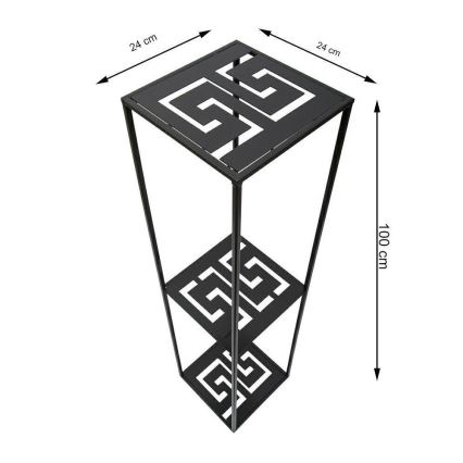 Suporte para plantas 100x24 cm preto