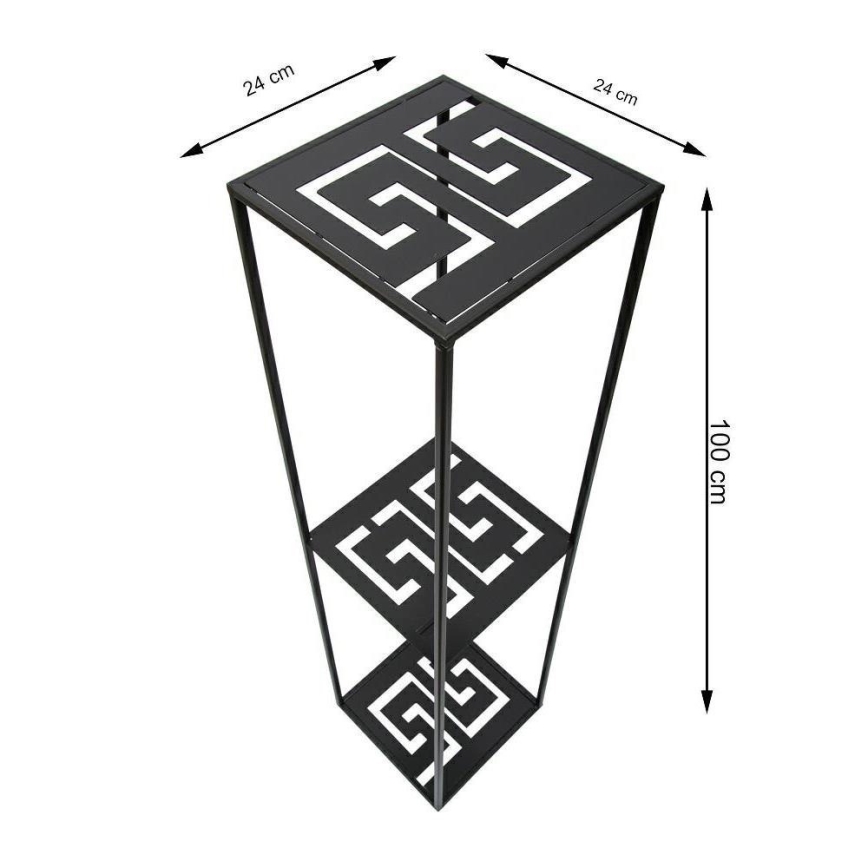 Suporte para plantas 100x24 cm preto
