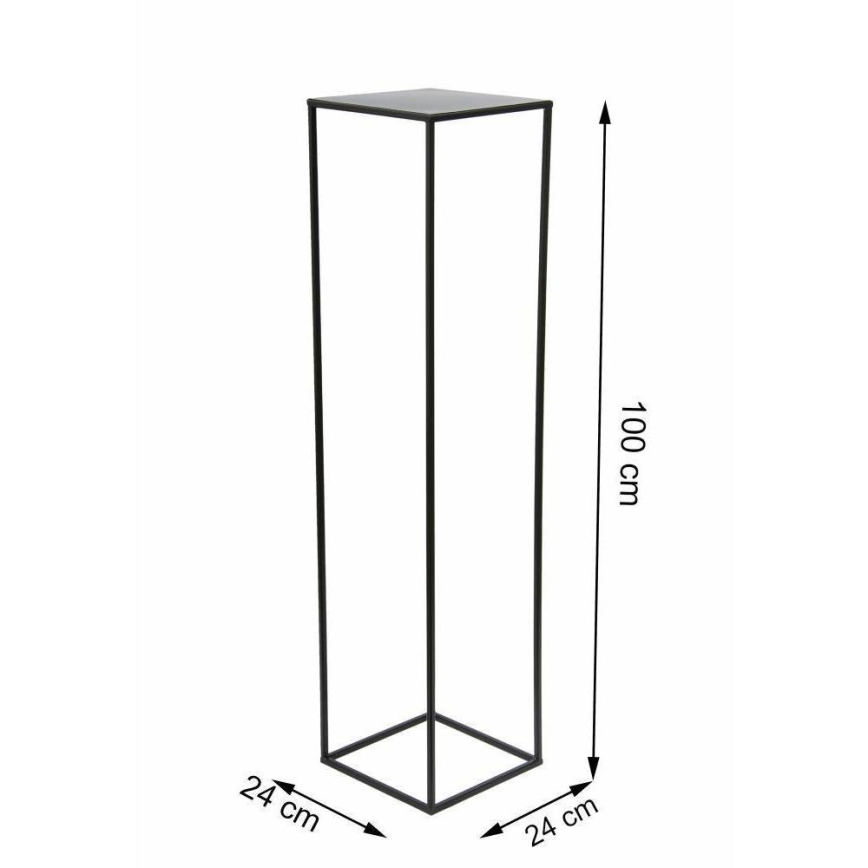 Suporte para plantas 100x24 cm preto