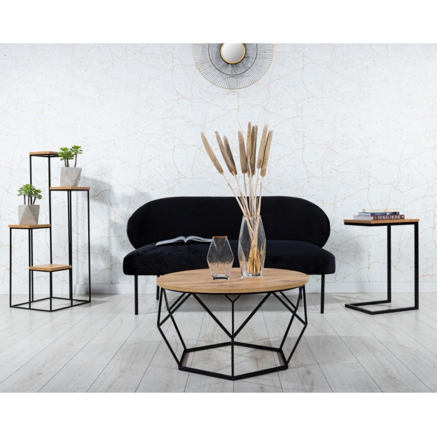 Suporte para plantas 110x40 cm preto/marrom