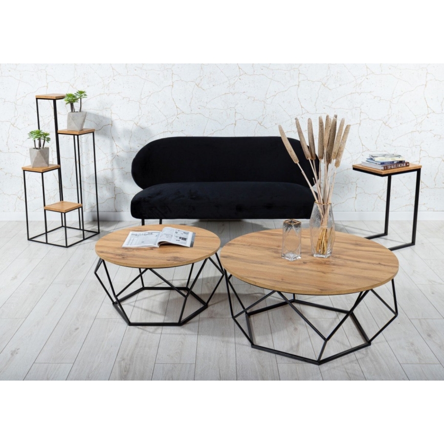 Suporte para plantas 110x40 cm preto/marrom