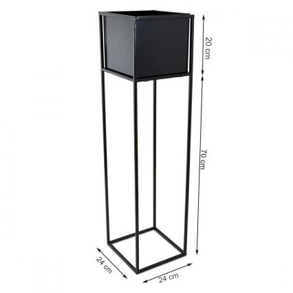 Suporte para plantas 90x24 cm preto