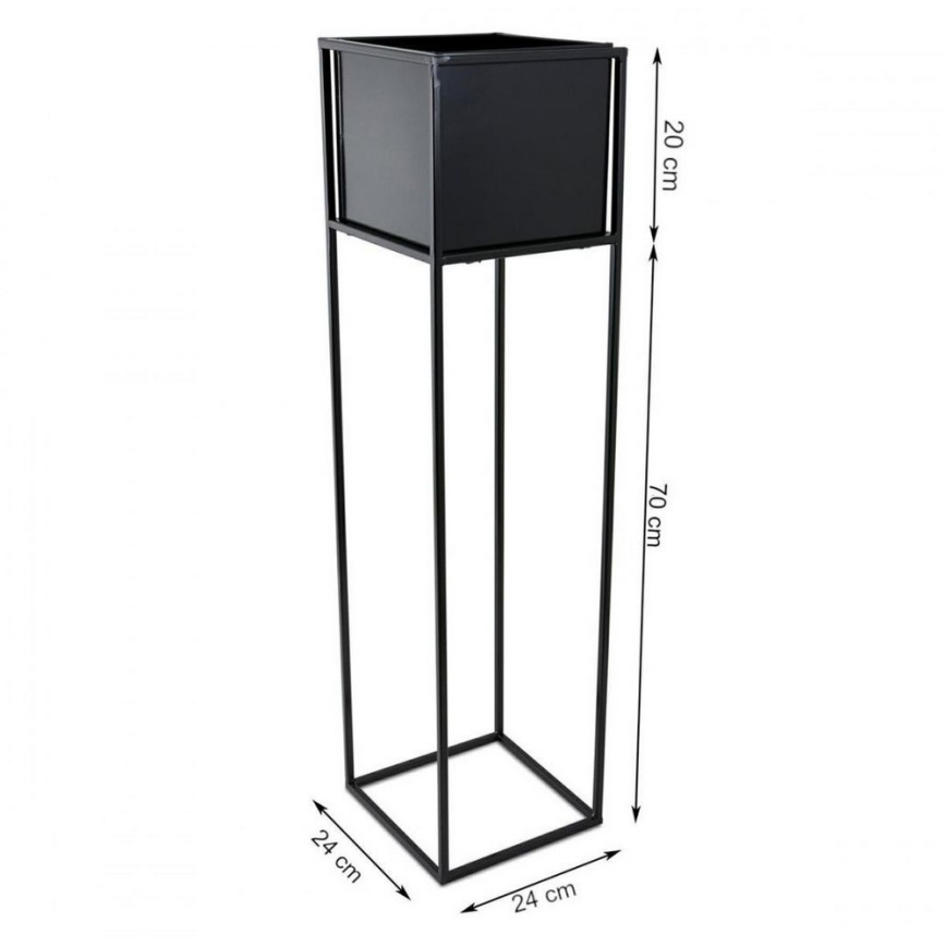 Suporte para plantas 90x24 cm preto