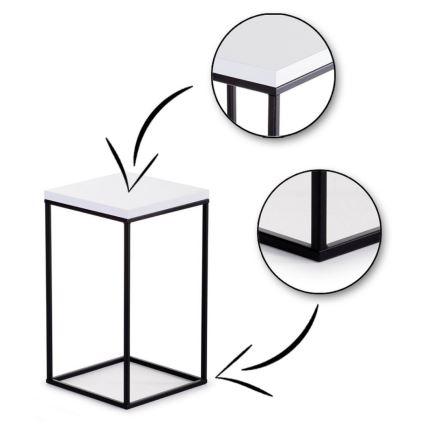 Suporte para plantas BASICLOFT 40x24 branco/preto