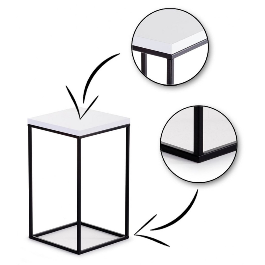 Suporte para plantas BASICLOFT 40x24 branco/preto